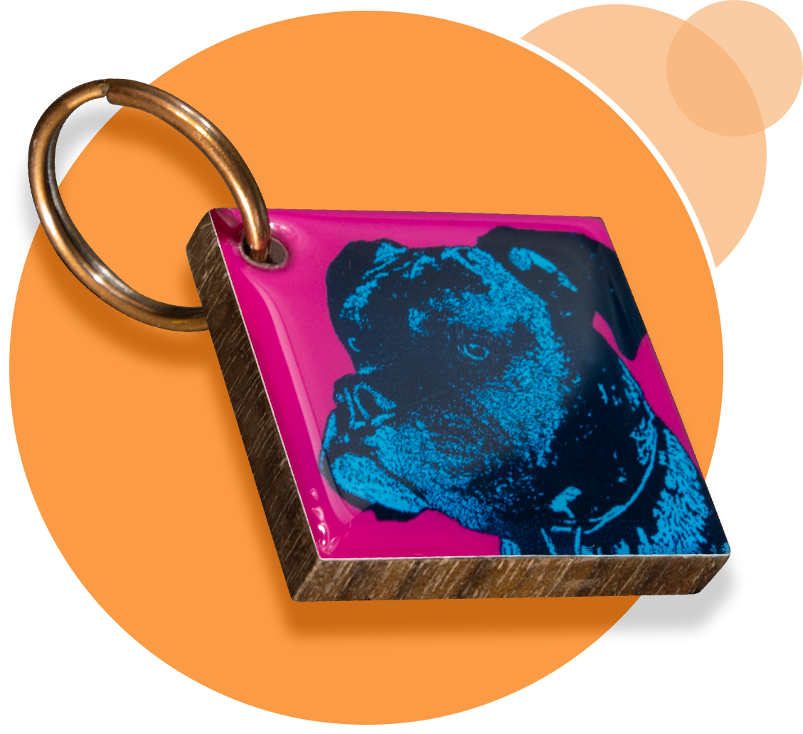 image of walnut keyring